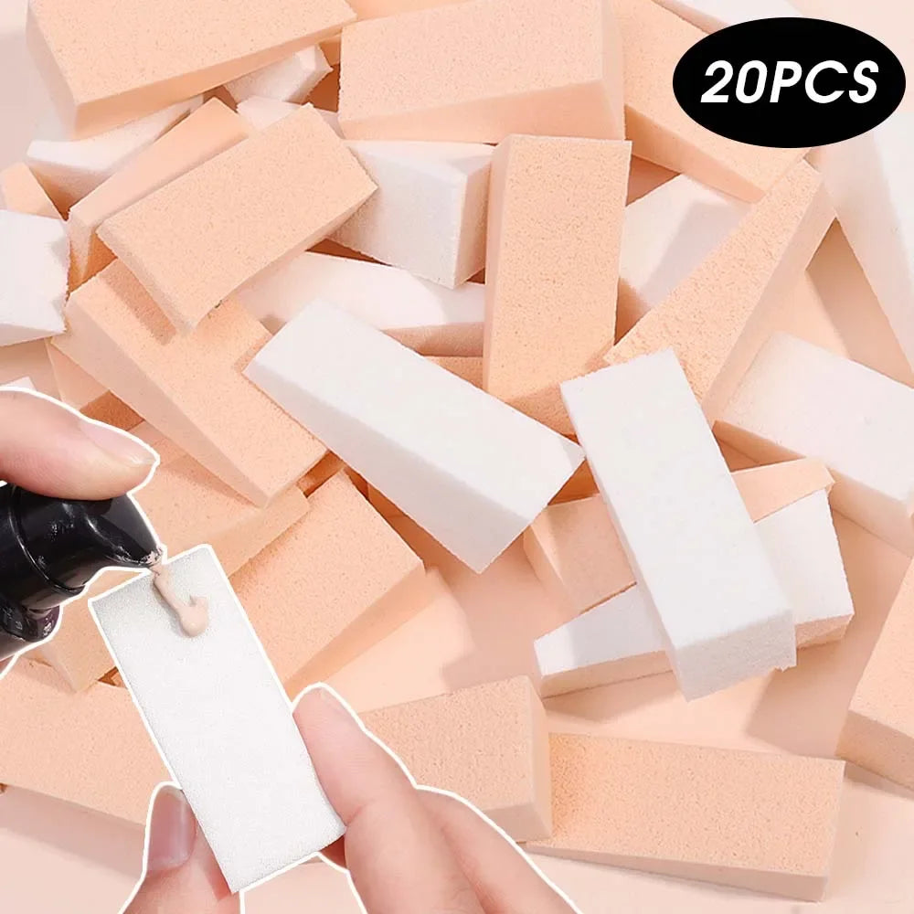 100pcs Foundation Makeup Sponge Block Hydrophilic Firm Sponge Non Latex Cosmetic Powder Puff Wet and Dry Makeup Puff Beauty Tool
