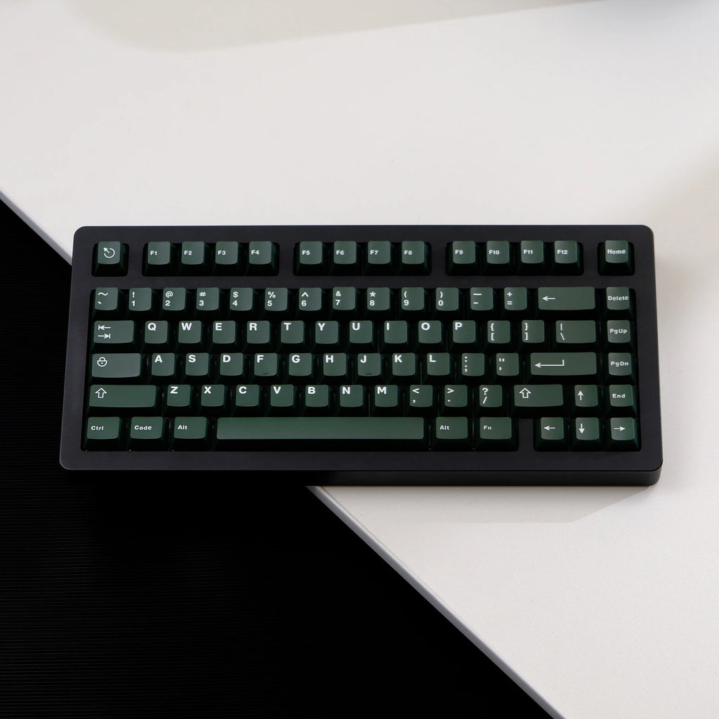121 Keys Minimalist Keyboard Keycaps Emerald Green PBT Double Shot Keycaps Cherry Profile for MX Switches Mechanical Keyboard