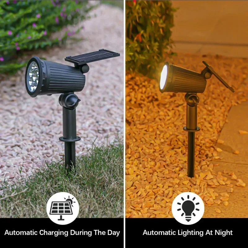 Solar LED Light 9 LED highlighted Spotlights,Outdoor IP65 Waterproof Lights,Brightness Adjustable for Garden Backyard Driveway