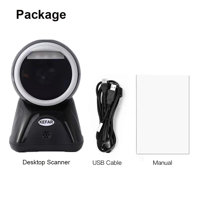 New Arrial Foldable Omnidirectional Desktop 2D Barcode Scanner Automatic Wired USB Platform Bar Code Reader for Supermarket