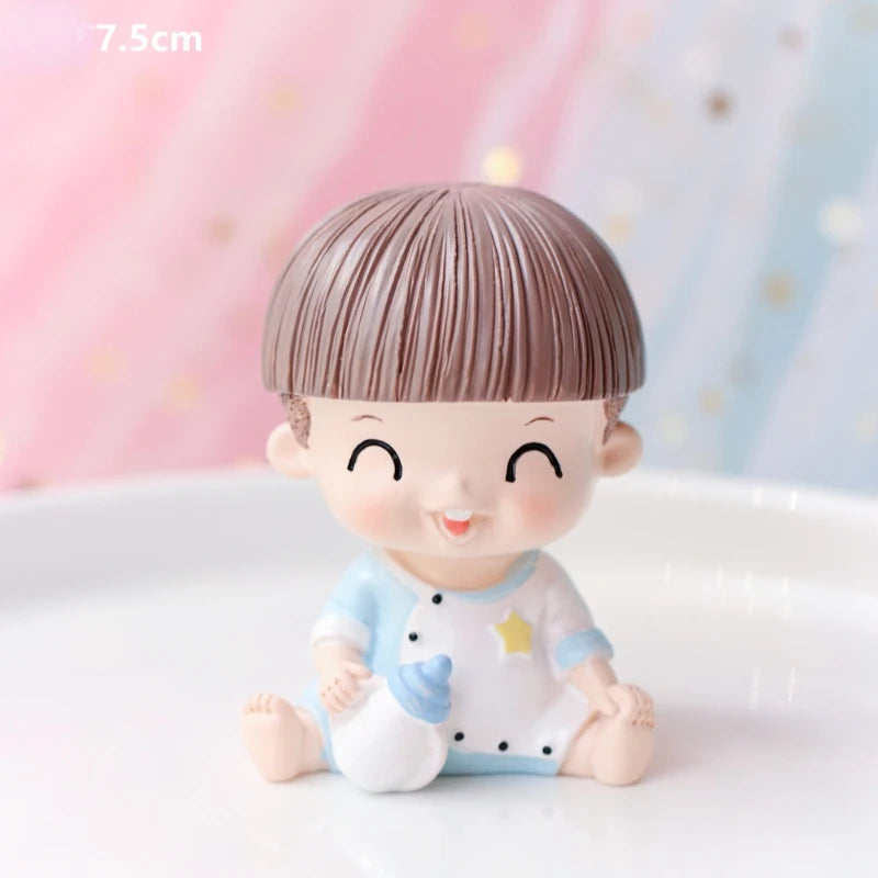 Baby Shower Boy Girls Cake Decoration Happy Birthday Cake Topper Bow Aircraft Car Cupcake Toppers Gender Reveal Baking