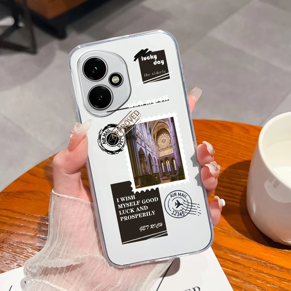 For Honor 400 Pro 5G Case Cute Astronaut Transparent TPU Soft Silicone Phone Back Cover For Honor 400Pro High Quality Funda Capa
