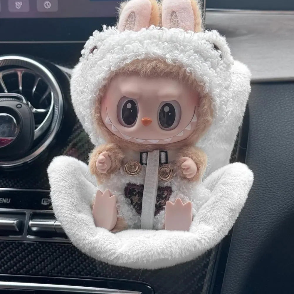 Car Ventilation Safety Seat Plush Safety Seat Car Air Outlet Decoration Doll Safety Seat Car Interior Decoration for 17cm Dolls