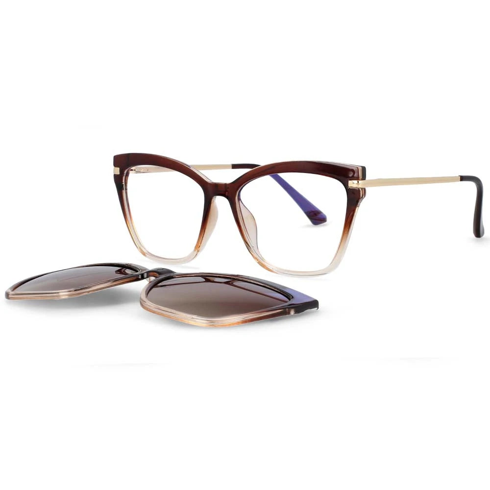 53684 TR90 Anti Blue Light Glasses Frames Polarized Flip-on Sunglasses Men Women Fashion Computer Eyeglasses