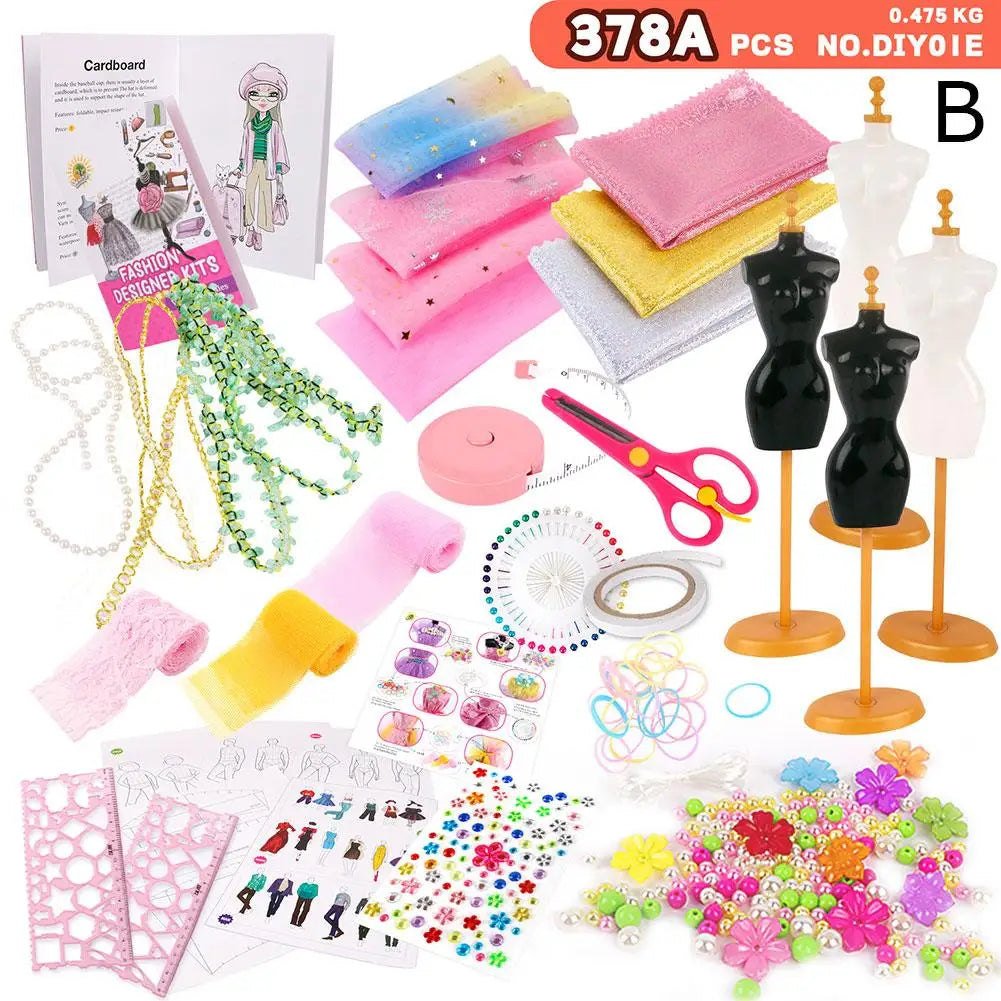 Children's Clothing Design DIY Handmade Material Kit Doll Clothes Sewing Kit For Kids Girls Fashion Designer DIY Handmade T U7R7