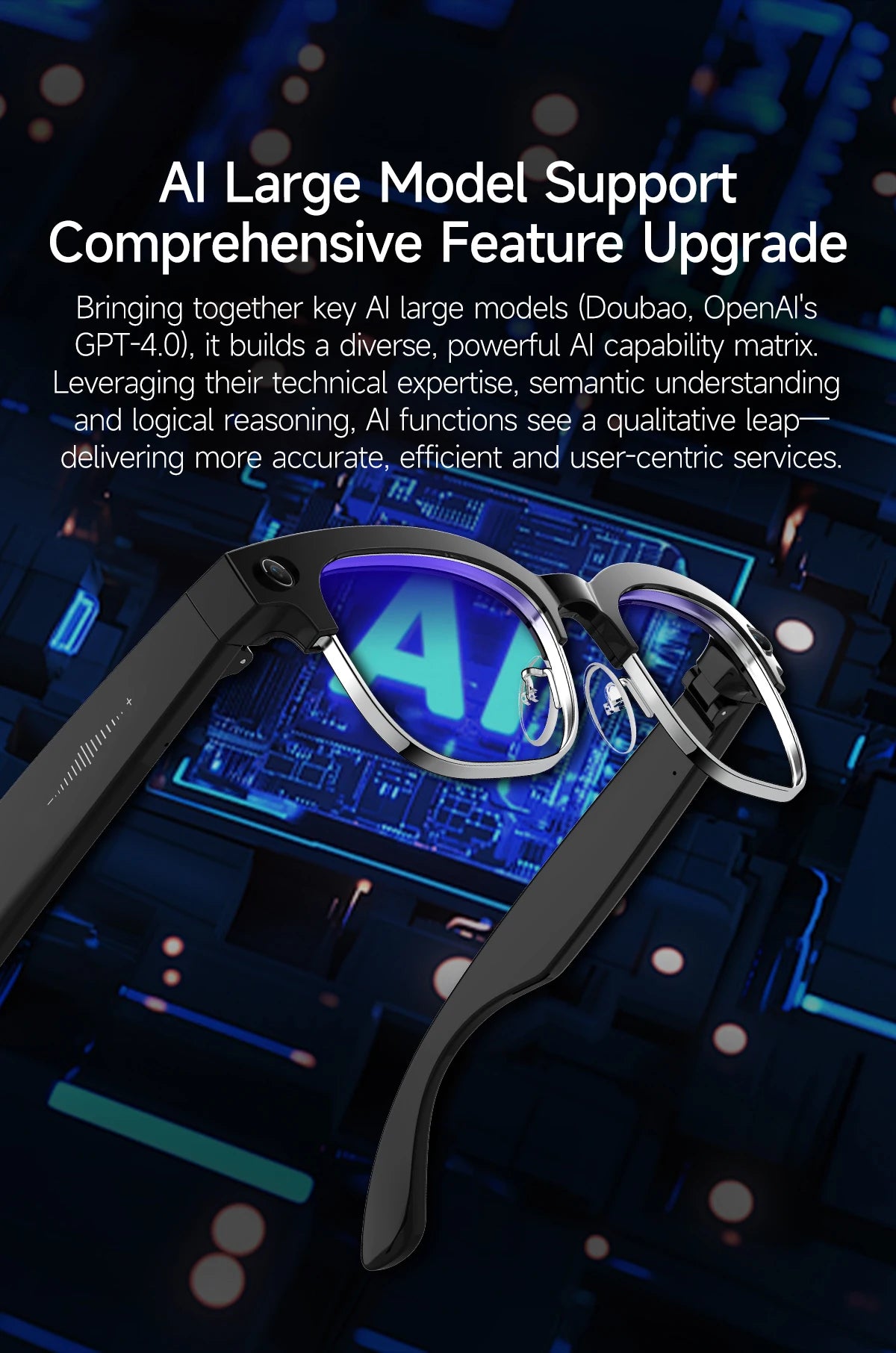 New Upgrade 800W Pixel Smart Glasses With Camera Video Recording AI Photo Recognition Call Language Translation Voice Sunglasses