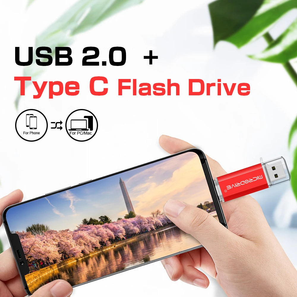 OTG  type c USB Flash drive cle Real capacity 8GB 16GB 32GB 64GB 128GB USB MICRO pendrive for smart phone