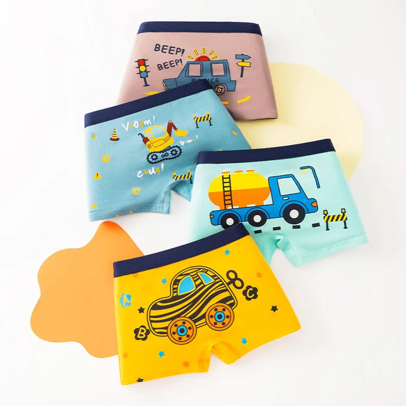 4/8 Pcs Soft Breathable Comfortable Boys Boxers Briefs High Quality Cotton Children Boxer Shorts Various Patterns Kids Underwear