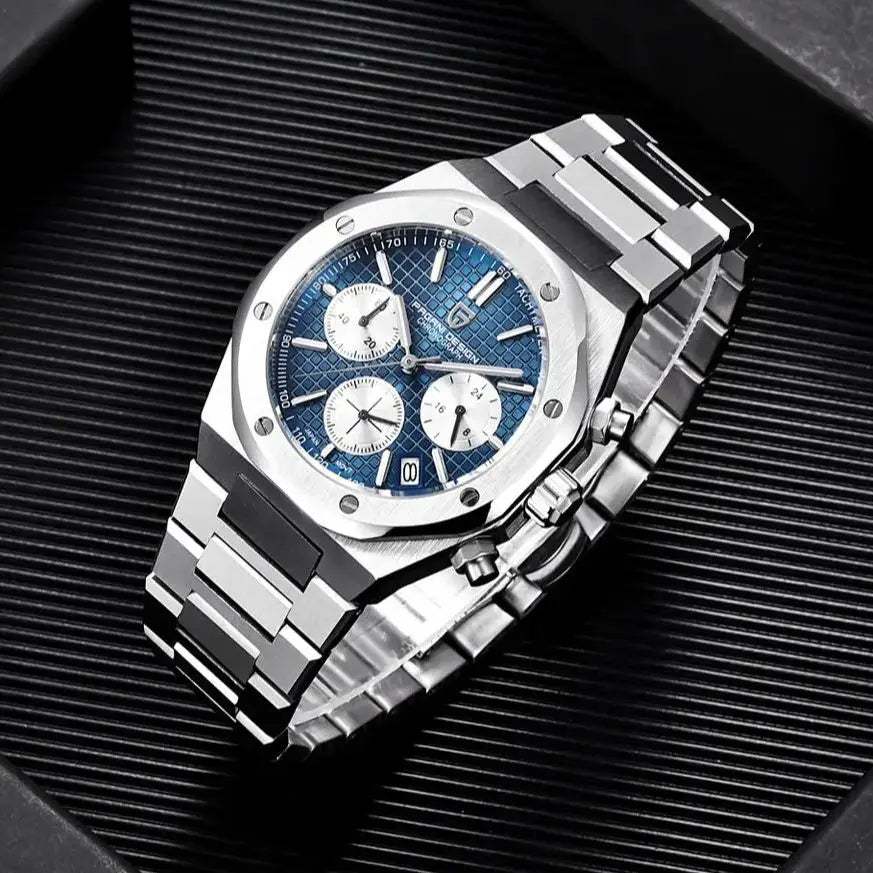 PAGANI DESIGN New VK63 Men'S Quartz Watch 40mm Sapphire Stainless Steel Waterproof 20bar Luminous C3 Sports Chronograph