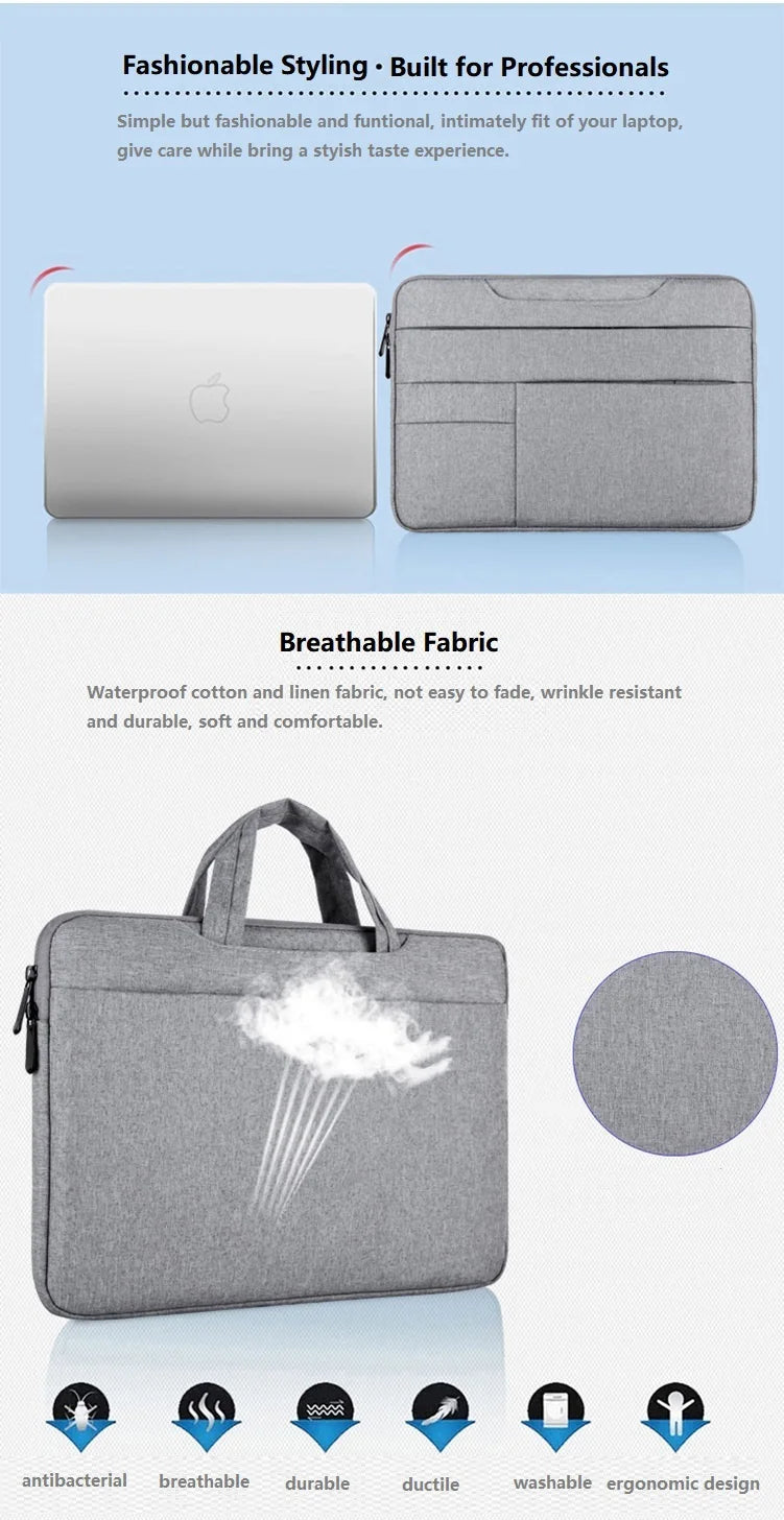 Handbag Laptop Bag 13 14 15 15.6 Inch For MacBook Air ASUS laptop bag Case Cover Notebook Accessory Women Men Briefcase
