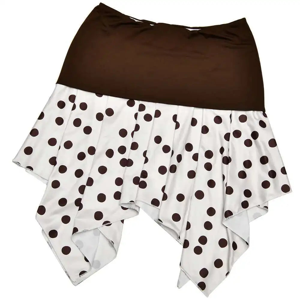 Fantoye Summer New Print Polka Dots Women Skirt Coffee Patchwork High Waist Mini Skirt Female Casual Y2k Vacation Beachwear 2025