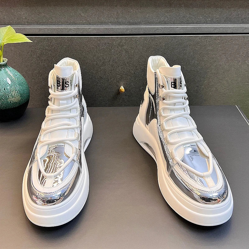 CuddlyIIPanda Men Fashion Casual Air Cushion Shoes Spring Summer Autumn High Top Luxury Designer Youth Trending Leisure Sneakers