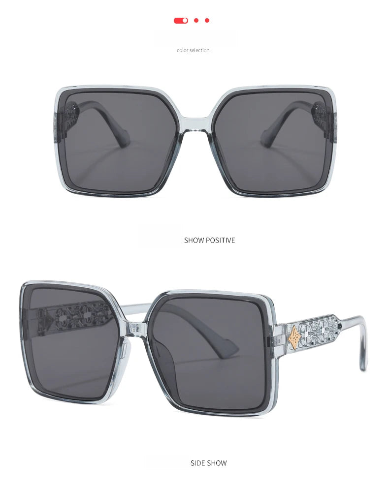 Car Sun Glasse 1/5pcs Sets Square Simple Design Sunglasses Women Large Frame Outdoor Sunshade Glasses Male Retro Eyeglasses
