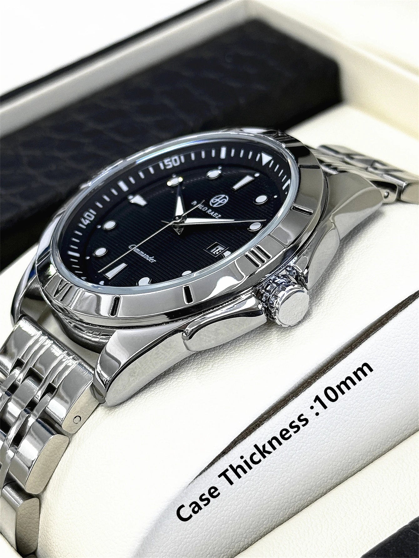 PABLO RAEZ Luxury Watch Business 50 ATM Waterproof Male Clock Luminous Date Stainless Steel Square Quartz Men Watches
