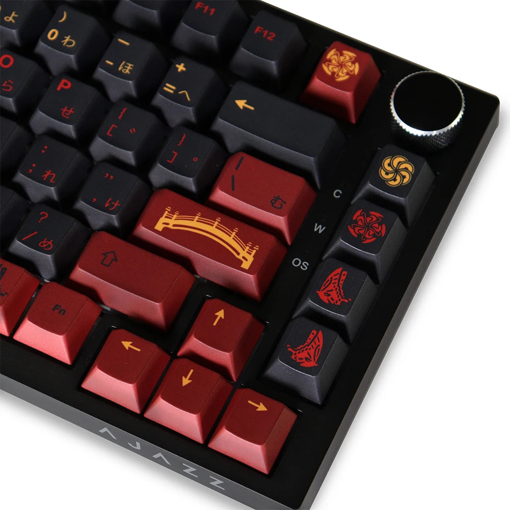 GMK Higanbana Cherry Profile Keycaps PBT 129 Keys Five Side Dye-Sub Keycaps for 61/64/87/104/108 Mx Switch Mechanical Keyboard