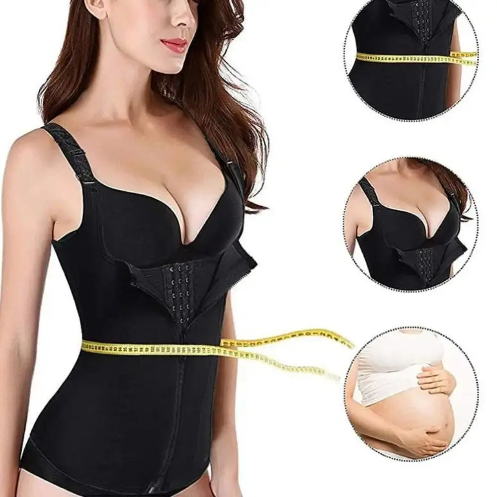 3 Row Buckle Body Shapers Vest Zipper Sleeveless Waist Cinching Corset Beauty Body Abdomen Waist Trainer Shapewear Streetwear