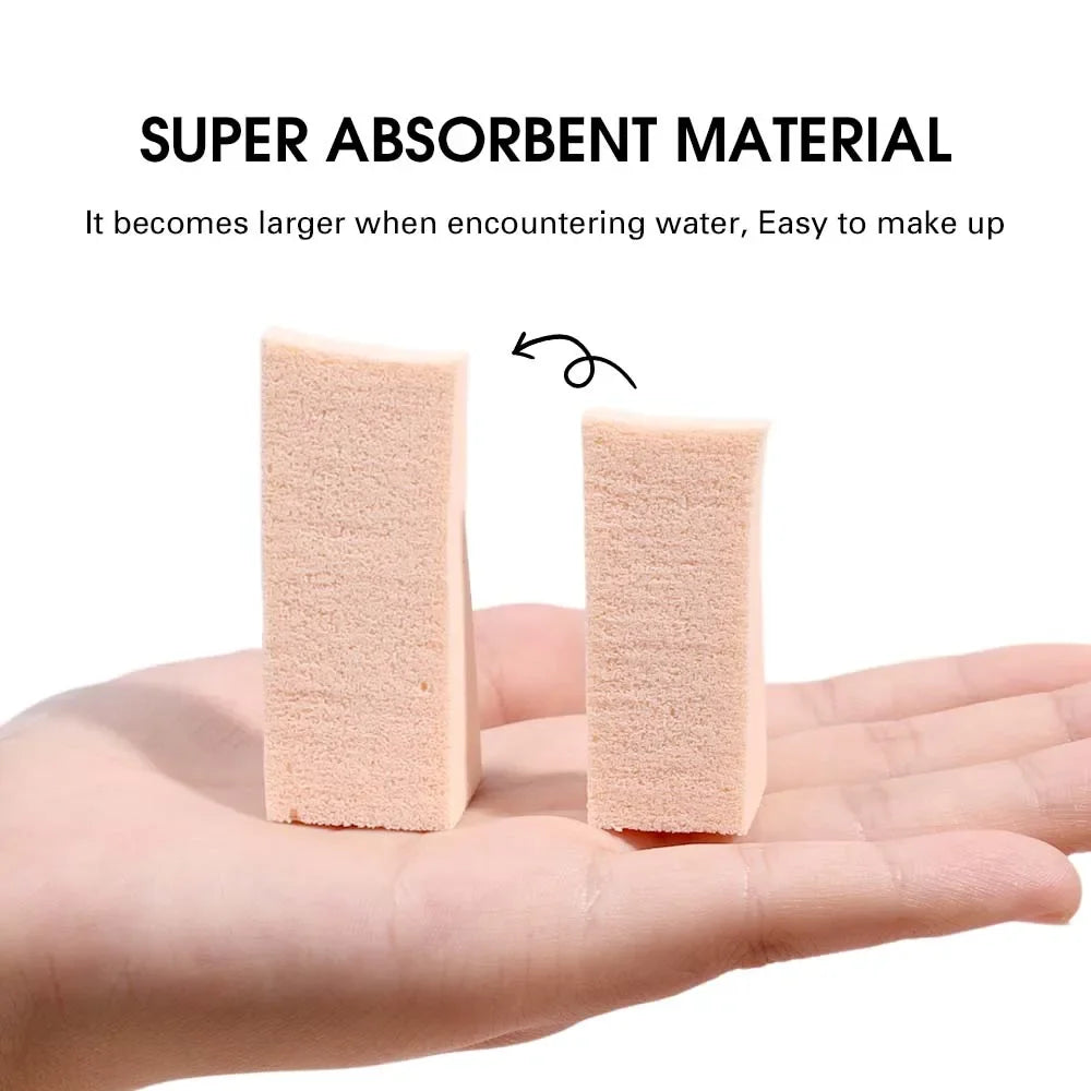 100pcs Foundation Makeup Sponge Block Hydrophilic Firm Sponge Non Latex Cosmetic Powder Puff Wet and Dry Makeup Puff Beauty Tool