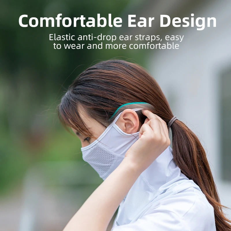 ROCKBROS Ice Silk Cycling Face Mask UV Sun Protect UPF50+ Summer Breathable Collar Scarf MTB Road Motorcycle Bike Bicycle Mask