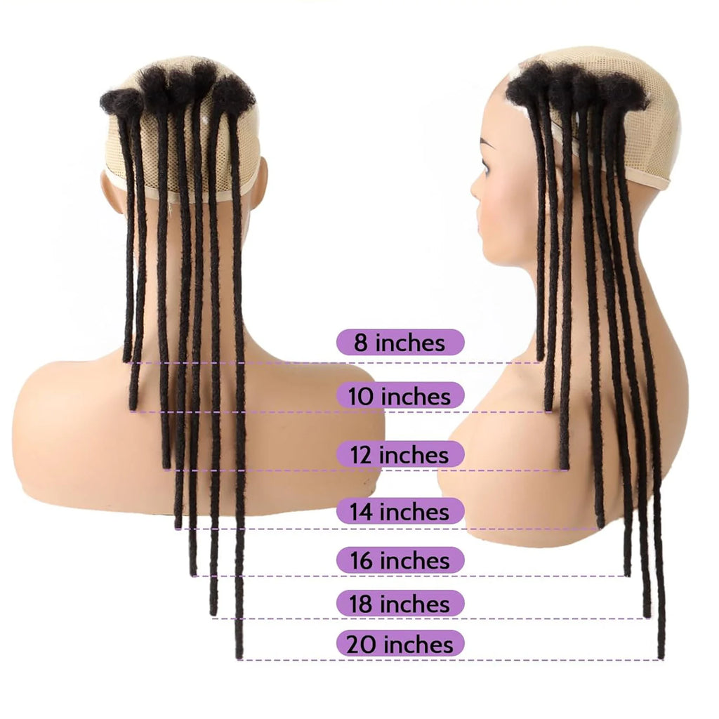 Human Hair Dreadlock Extension 0.6cm Width 4-20inch Real Human Hair Bulk Permanent Loc Extensions Wholesale for Men/Women