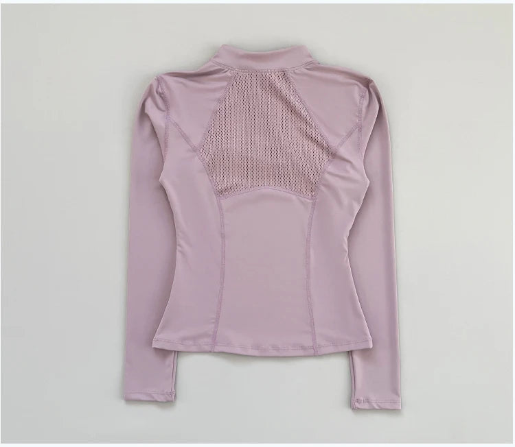 Outdoor running women's sports top Spring and Autumn new yoga suit half zipper slimming fitness training long sleeved women