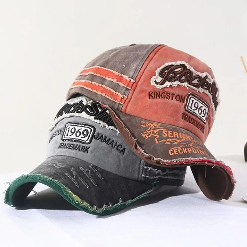 Outdoor Sports WASHED DENIM Adjustable Sunscreen Hats Baseball Hats Distressed Faded Cap Embroidery Baseball Caps
