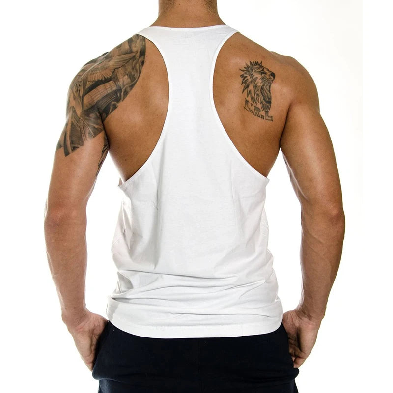 Men's "I don't need therapy, just the gym" Muscle Graphics Stringer Vest-Sleeveless Fitness, Bodybuilding and Plus Size Exercise