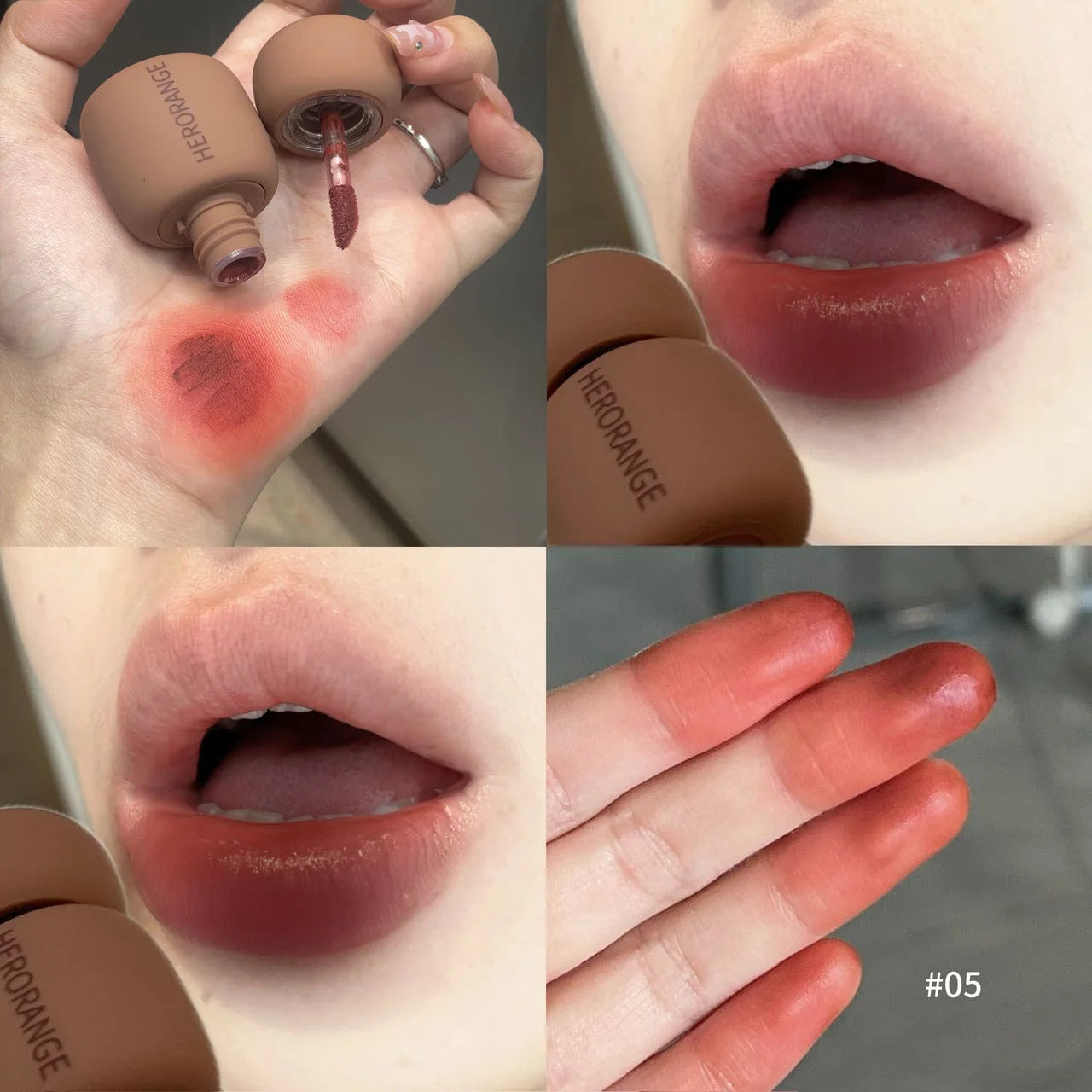 1pcs Red Brown Matte Lip Mud Liquid Lipstick Waterproof Non-stick Cup Chocolate Lip Color for Women Lips Makeup Cosmetics