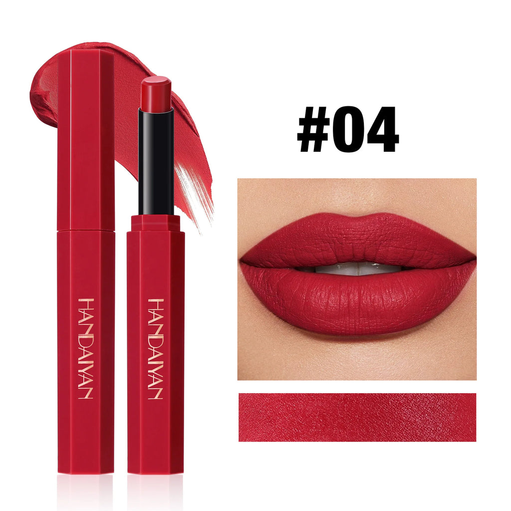 Women's Velvet Matte Lipstick Long-Lasting Non-Stick Cup Waterproof Nude Deep Red Lipstick Makeup 6 Colors Sexy Red Lip Gloss