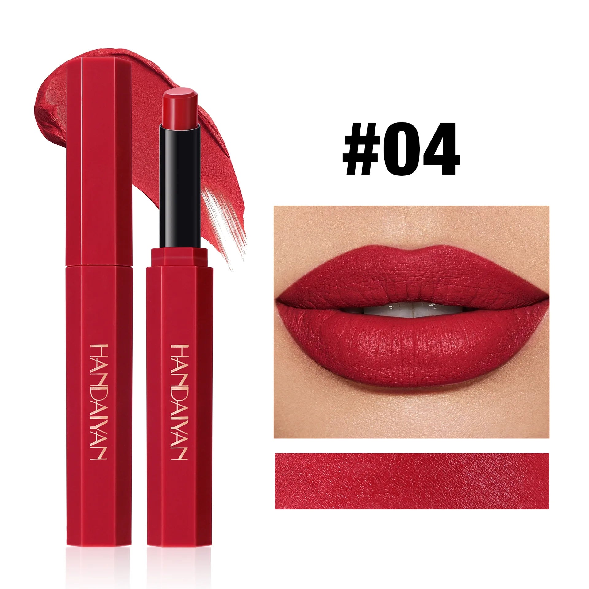 Women's Velvet Matte Lipstick Long-Lasting Non-Stick Cup Waterproof Nude Deep Red Lipstick Makeup 6 Colors Sexy Red Lip Gloss