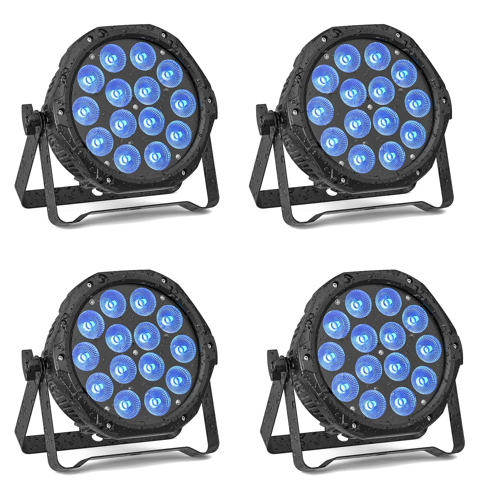 U'King 4PCS Waterproof LED Par Light 14x10W LED RGBW DJ Party Light IP65 DMX512 Effect Stage Lighting for Disco Bar Nightclub