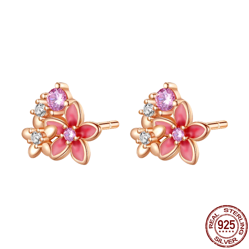 Hot Sale 925 Sterling Silver Spring Zircon Sunflower Stud Earrings For Women 2023 Trending Fashion Jewelry mother's day gift