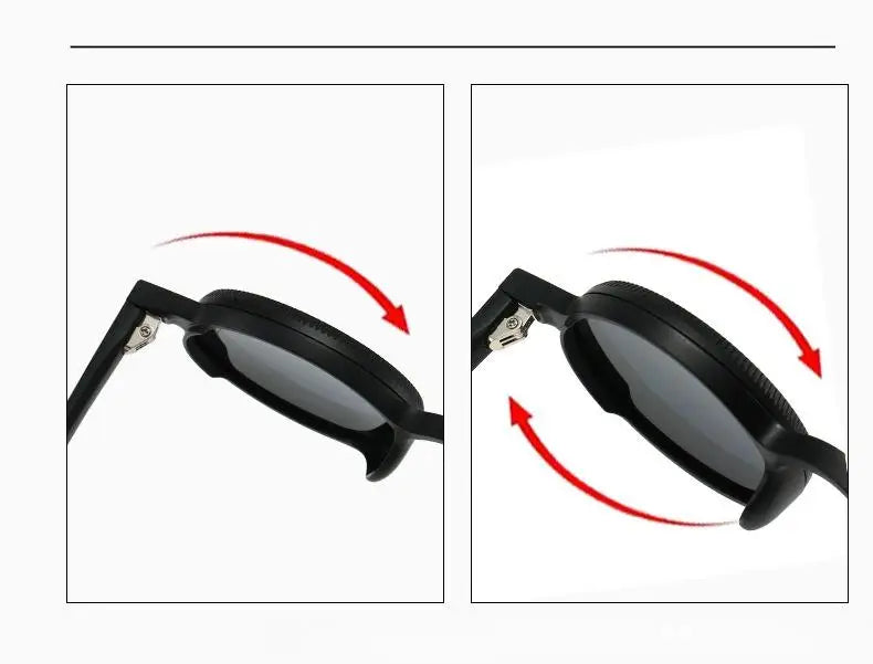 2025 New Retro Adjustable Zoom Round Frame Sunglasses Polarized Sunscreen Outdoor Men's Premium Sunglasses Women