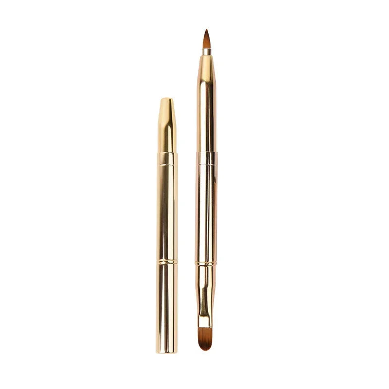 Retractable Lip Makeup Brush Lipstick Lip Gloss Brush Telescopic Dual Use Lip Eyeshadow Brush Beauty Tools With Protect Cap