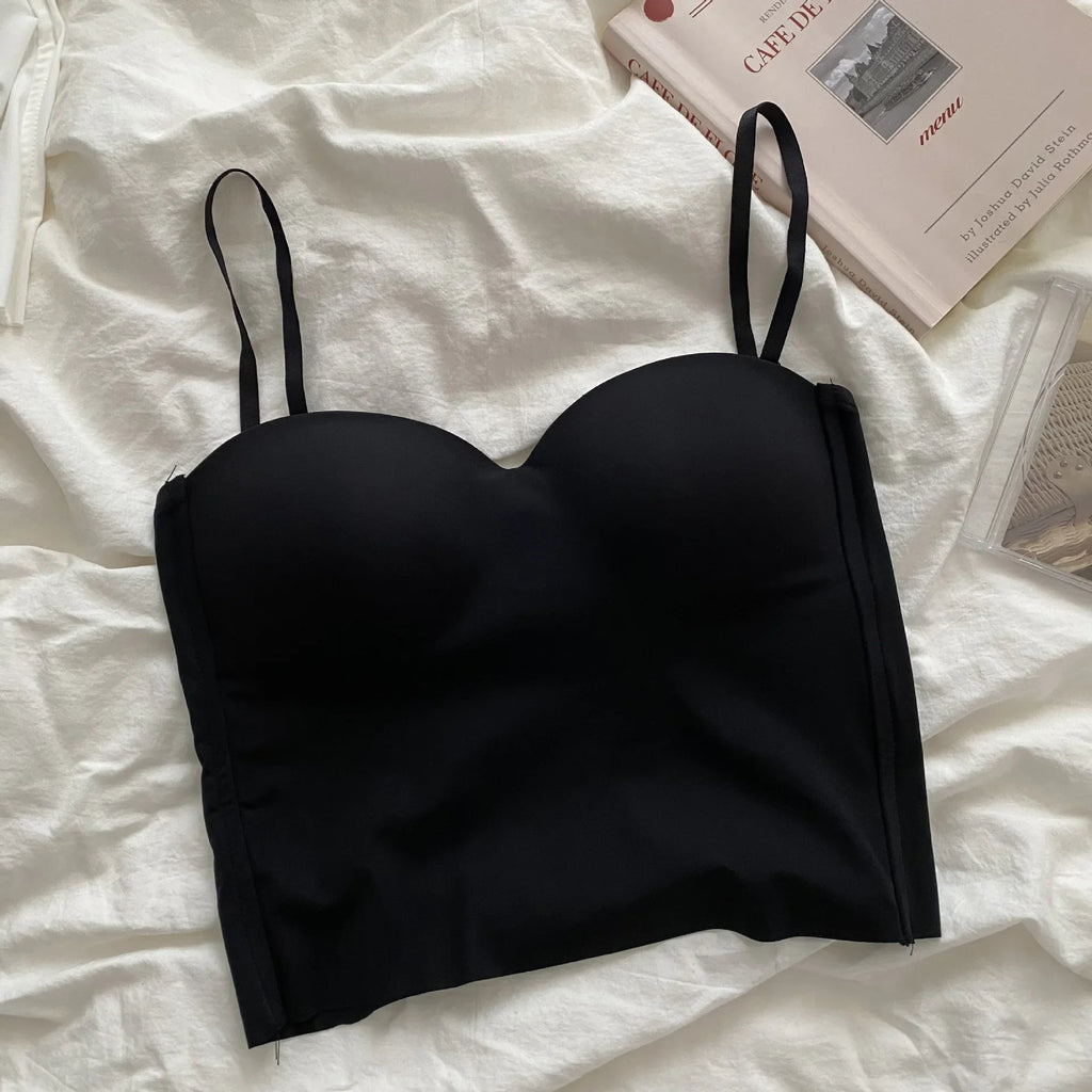 Seamless Camisole for Women Fitness Crop Tops Summer Thin Elegant Sexy All-match Casual One-piece Ice Silk Underwear Tanks Top