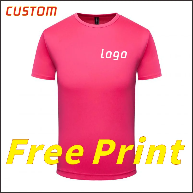 Casual round neck t-shirt, customized quick drying clothes, breathable short sleeved printed logo, sports embroidery, outdoor su