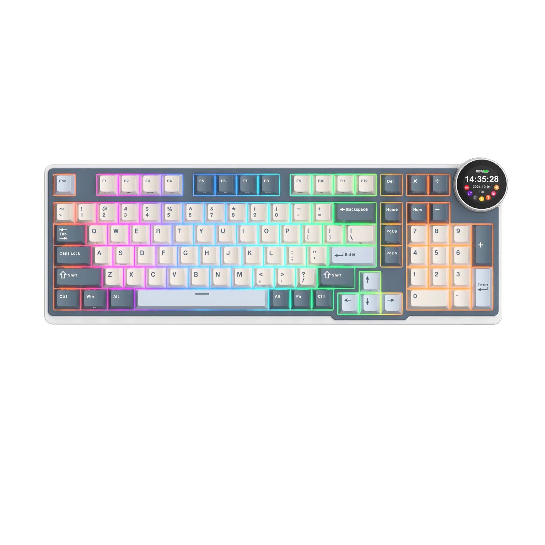 ROYAL KLUDGE RK N99 Wireless Mechanical Keyboard 98 Keys PBT Keycaps Gasket RGB Tri-mode Bluetooth Gamer Keyboard Display Screen