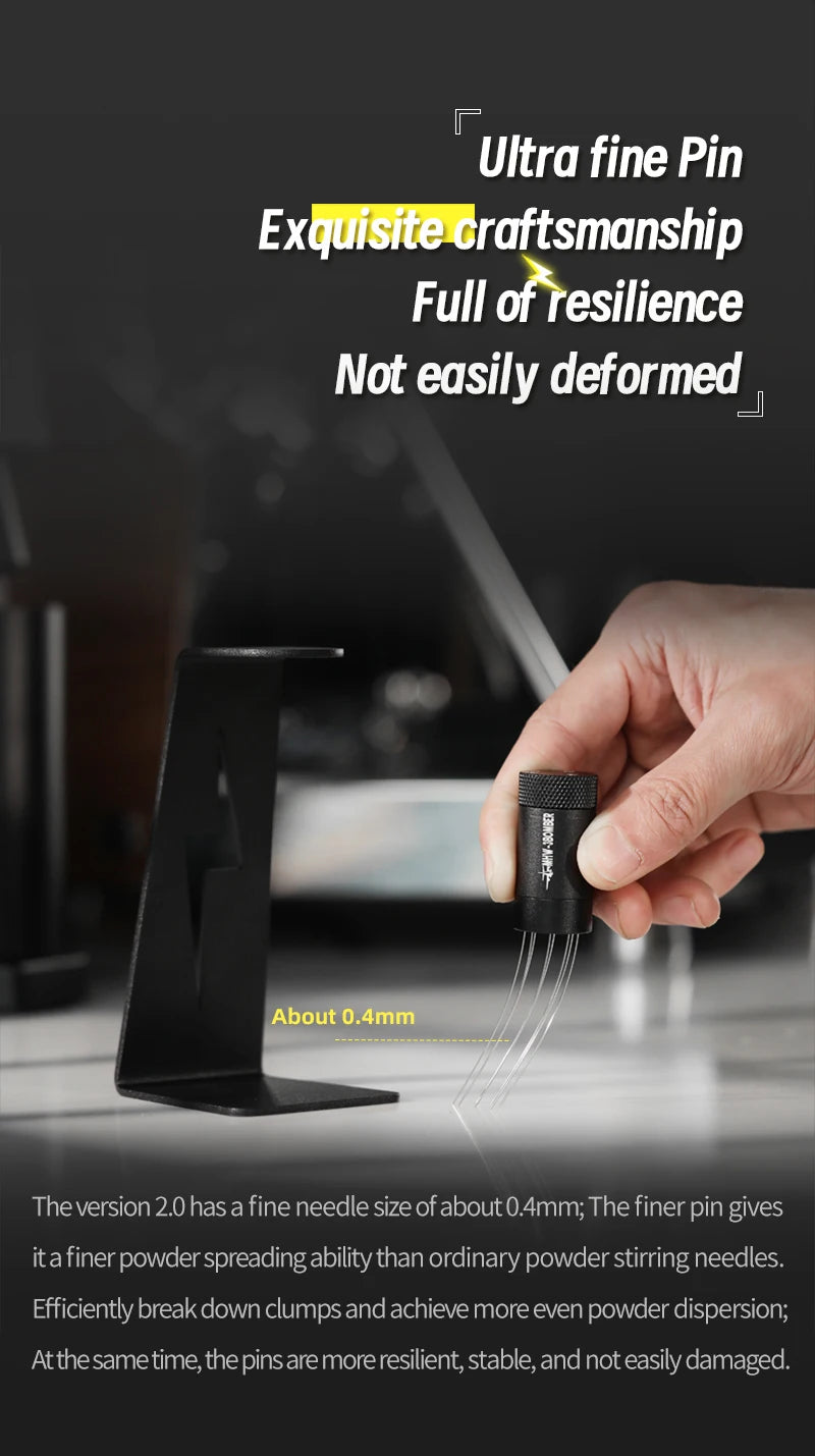 MHW-3BOMBER Espresso Distribution Tool Coffee WDT Adjustable Needles Stirrer with Magnetic Rack Professional Barista Accessories