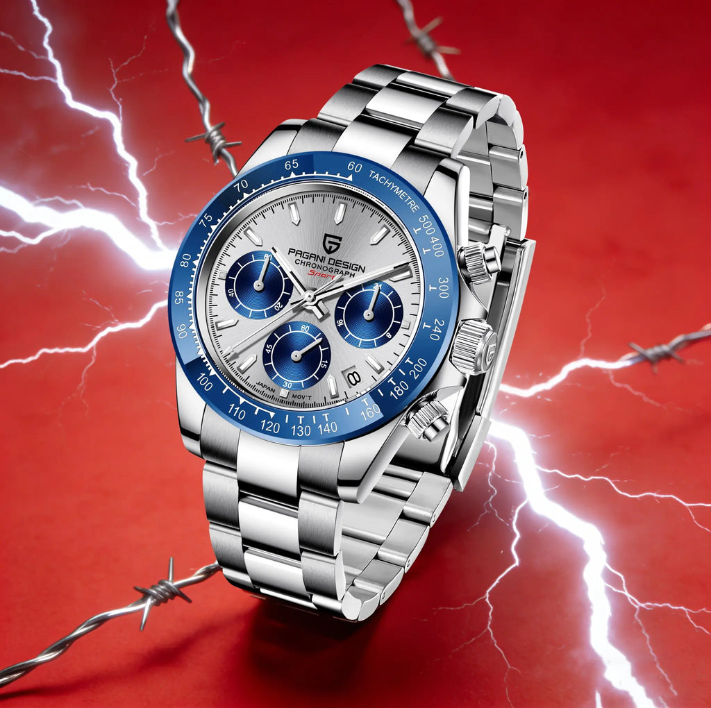 PAGANI DESIGN Men's Casual Quartz Watch 40Mm Outdoor Trendy Stainless Steel Sapphire Wear-Resistant Mirror Luminous Diving Watch