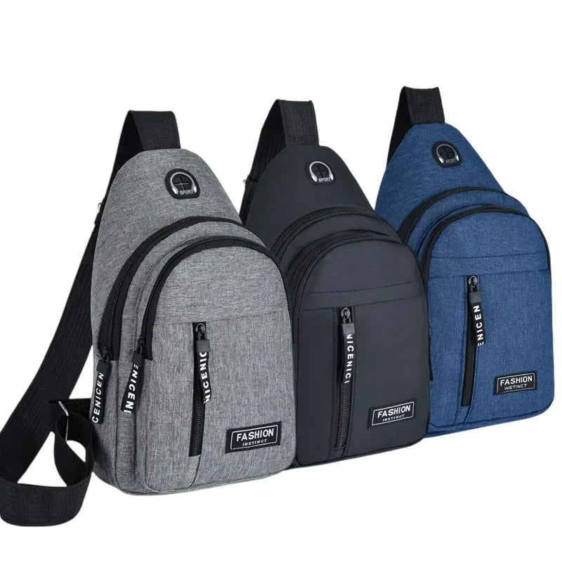 2025 New Multifunctional Chest Bag Men's Fashion Trend Oxford Cloth Shoulder Bag Korean Style Casual Waterproof Messenger Bag