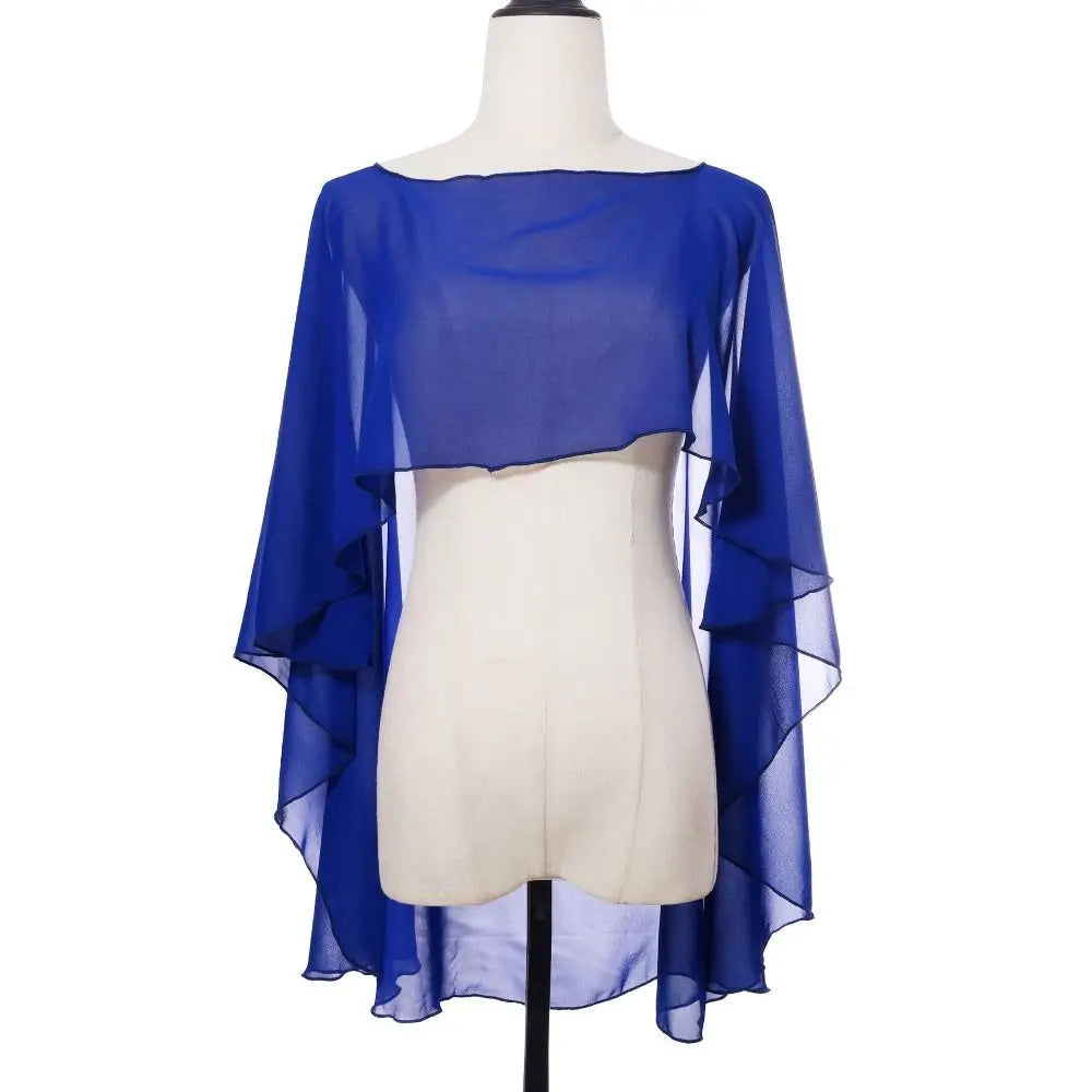 New Fashion Soft Wedding Capes Long Solid Color Chiffon Shrug Sunscreen Wraps Womens Ladies