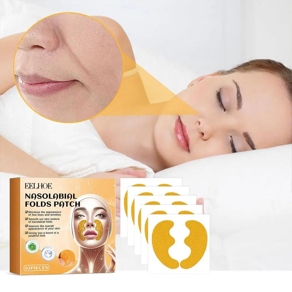 10pcs/box Forehead Wrinkle Patch Lightening Forehead Wrinkle Gel Patch Hydrolyzed Collagen Firming Mask Facial Skincare Stickers