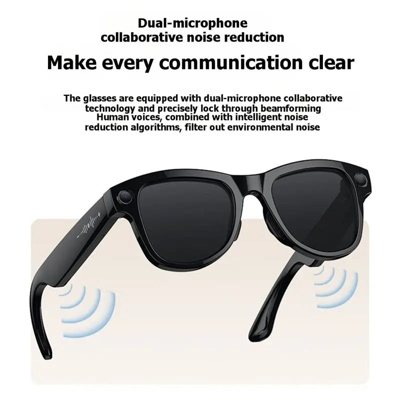 ABGI-AI Smart Glasses With 8MP Camera Video Recording AI Photo Recognition Bluetooth Call Voice Translation Functionality Sungla