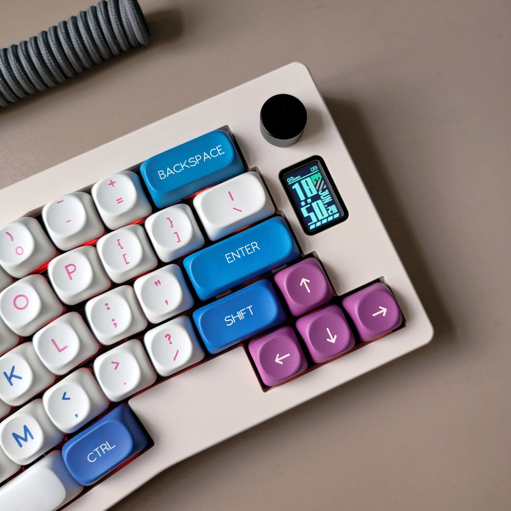 ES Spanish PBT Keycaps MOA Cherry Red Blue Samurai Night Sakura Morandi Dye Sub Keycap For ISO Layout Ansi Mechanical Keyboard