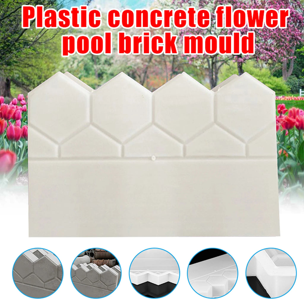 Garden Edging Concrete Molds Easy Operation Yard Paving Moulds for Garden Yard Patio Decoration