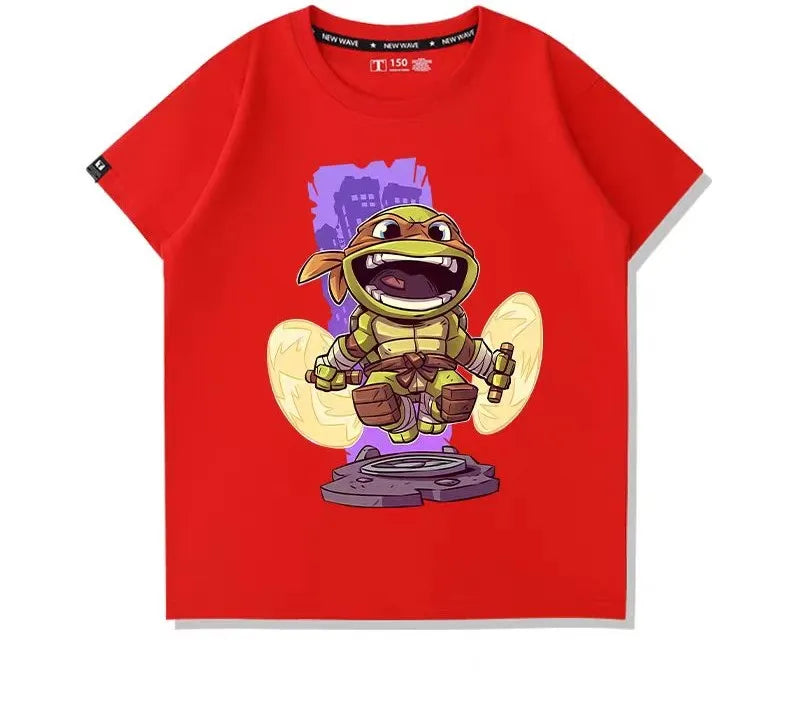 Nick - New Model - Ninja Turtles Cartoon Print Children's Fashion Cute Soft Comfortable Boys' and Girls' T-Shirt
