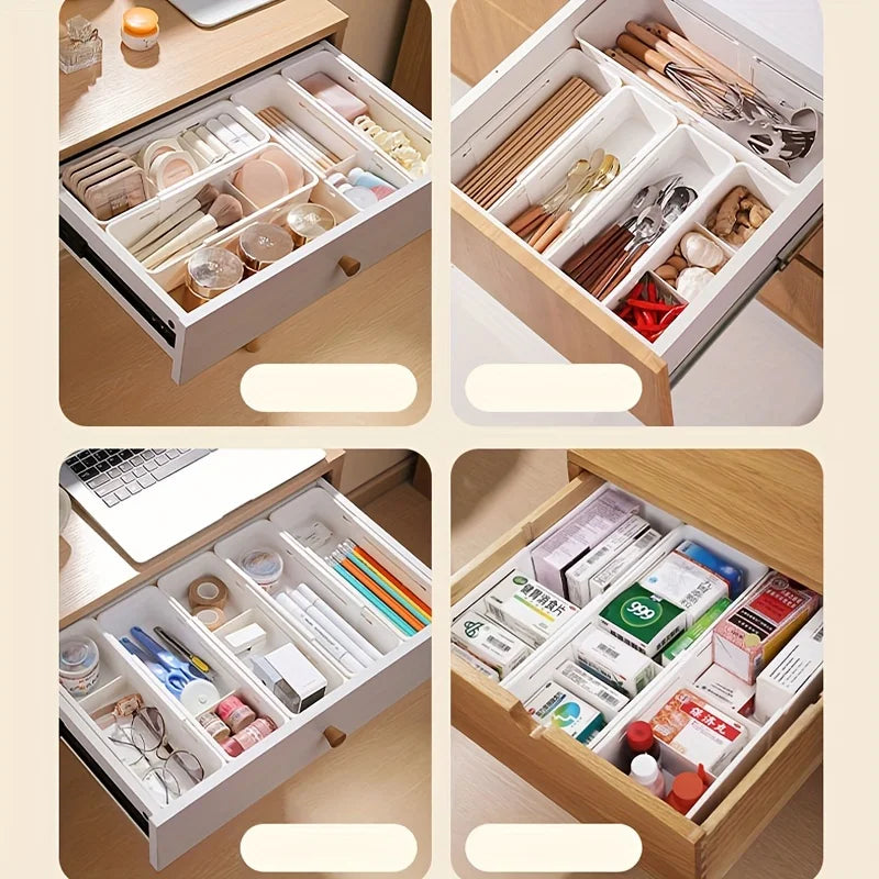 Expandable Drawer Organizer - Designed Specifically for Storing Cosmetics and Lipstick, With Expandable Compartments.