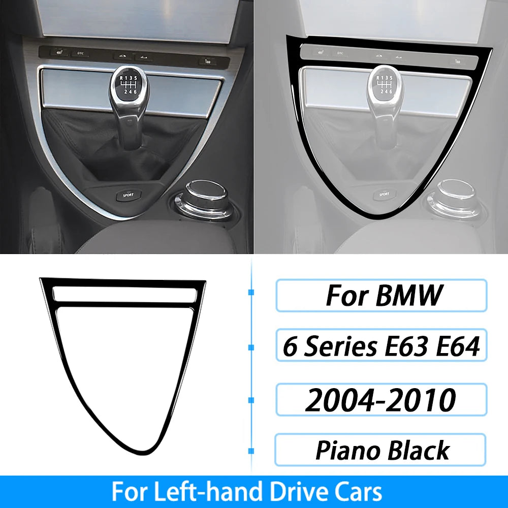 For BMW M6 6 Series E63 E64 2004-2010 Piano Black Gear Shift Air Outlet Window Lift Panel Set Car Interior Accessories Sticker