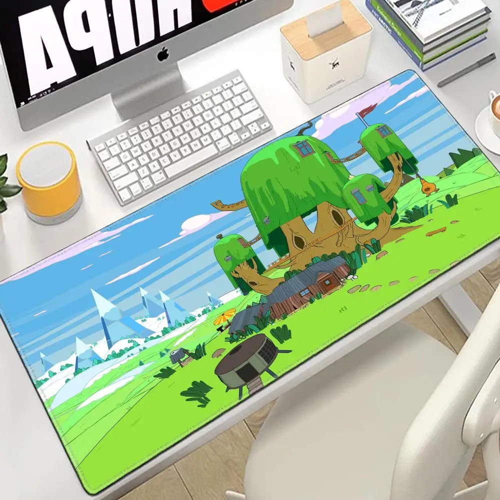 Desk Mat Adventure Time Mouse Pad Large Gamer Cabinet Pc Cabinets 80x30 Extended Cute Keyboard Mousepad Games Gaming Accessories