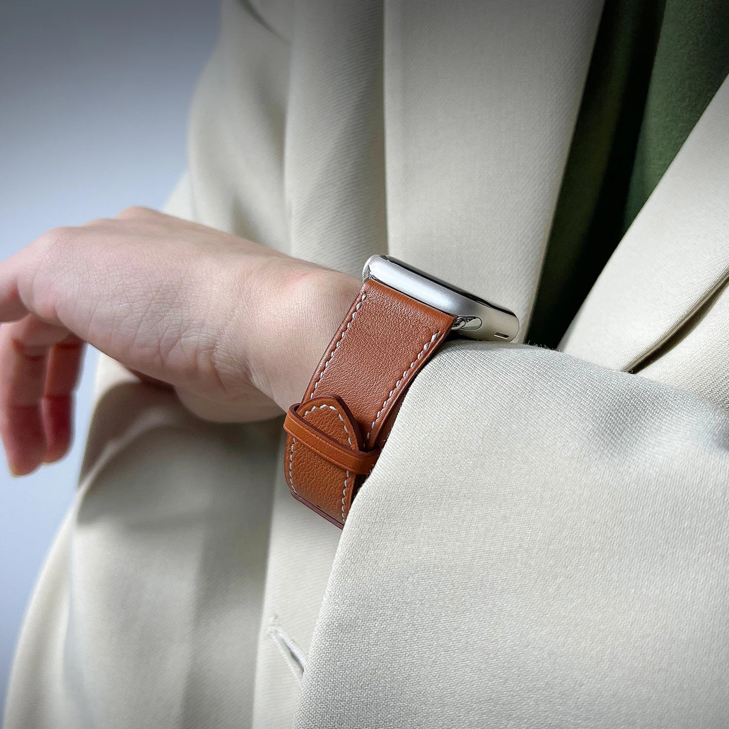 Kebitt High Quality Iwatch Ultra3 Genuine Leather Band Deployment Buckle Strap For Apple Watch Series11 10 9 8 7 Se 3 46 45 49mm