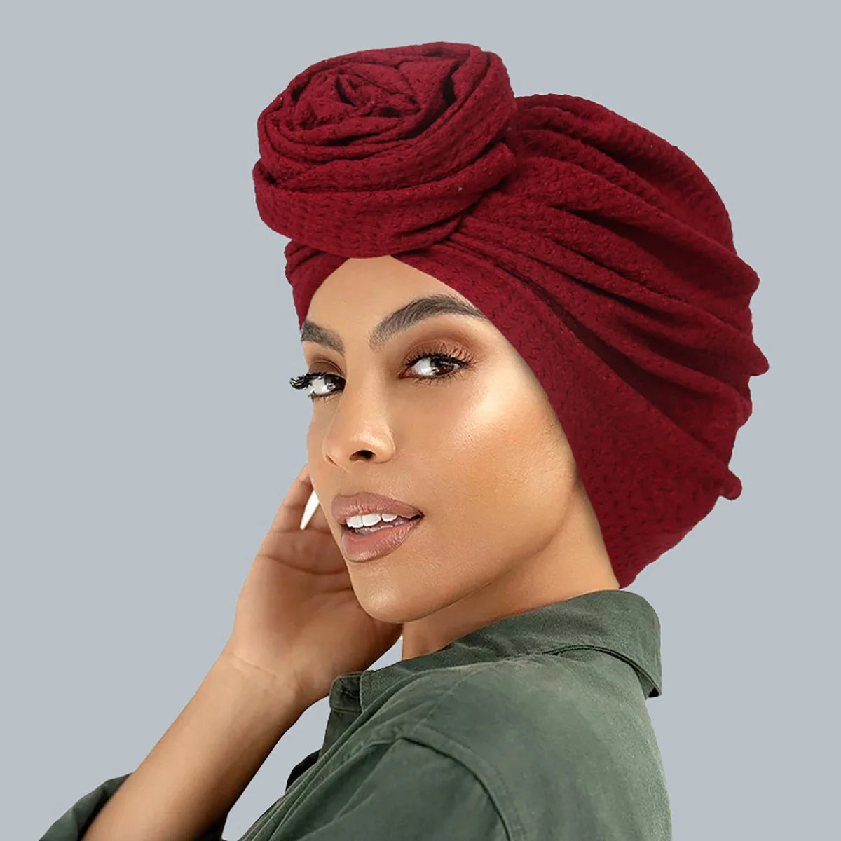 New Women Velvet Turban Hat Muslim Twist Solid Color Hijab Chemo Cap Head Wrap Headscarf Beanies Bonnet Headscarf Turbante Mujer